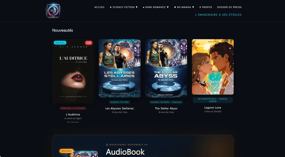 Aperçu du site Arnaud Simonnet, auteur